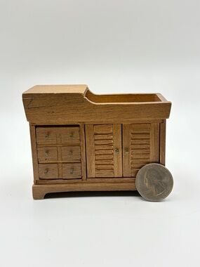 VTG Brinn’s Shackman Wooden Dry Sink 1:12 Scale Dollhouse Miniature Furniture